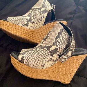 Never worn snake skin wedges